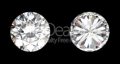 top and bottom view of large diamond
