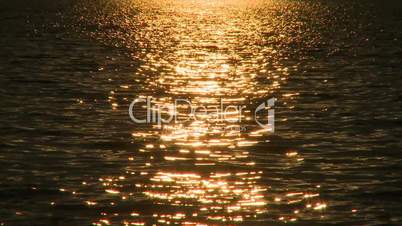 Sun sparkles on water