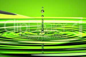 water droplet and waves over green