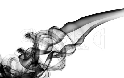 Black magic fume swirl on white