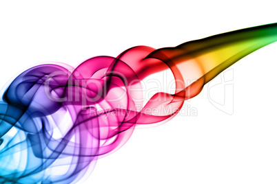 Bright colorful smoke Abstraction on white