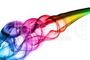 Bright colorful smoke Abstraction on white