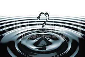 FAQ concept. What symbol shaped water drops