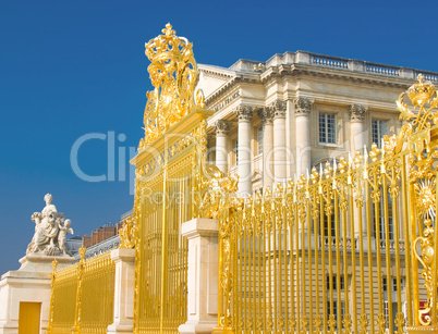 Golden gate and Palace facade in Versailles