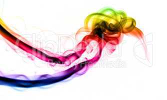Gradient colored smoke Abstract over white