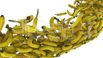 Ripe bananas isolated over white