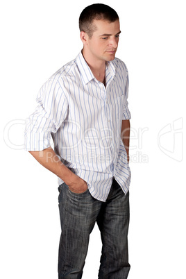 Man posing on a white background