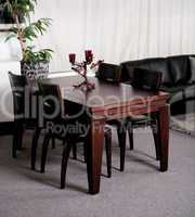 Modern dining table in an stylish house