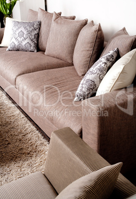 Contemporary sofa in modern setting