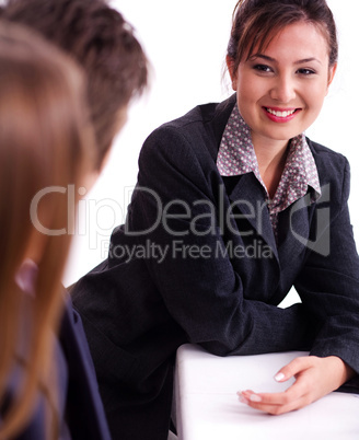 Young enthusiastic businesswoman