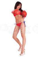 Sexy bikini boxer posing in style