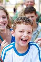 happy young boy smiling