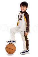 Junior boy basket ball player