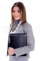 Young professional woman holding her office files