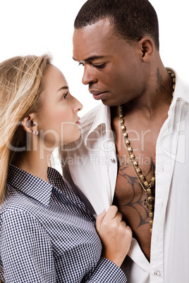 Attractive man and woman model