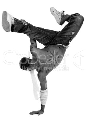 Hip hop dancer freezed his movements