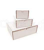 Stack of Blank White Cardboard Boxes Isolated