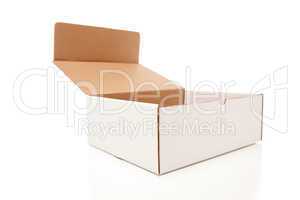 Blank White Cardboard Box Opened Isolated