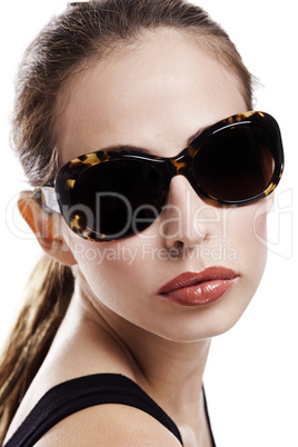 Attrractive fashion woman with sunglasses