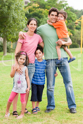 Happy family of five