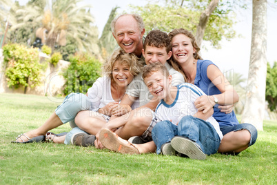 Extended group portrait of family