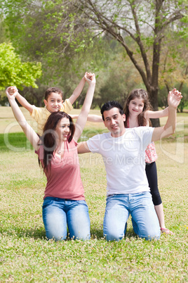 Happy family enjoying their holidays