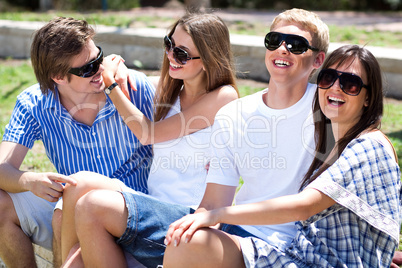 Portrait of a Young group laughing