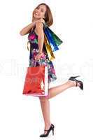 Cute woman enjoyed shopping