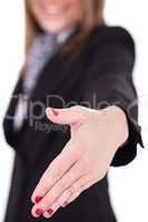 Business women offering a hand shake