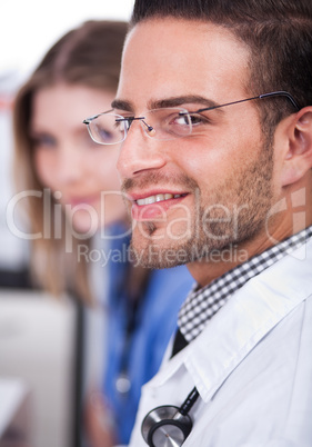 Attractive doctor smiling