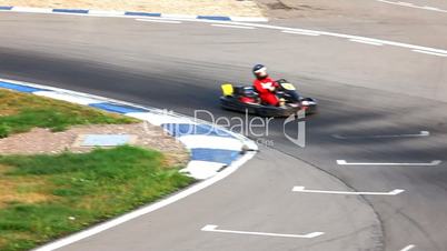 carting race with cars sequence shot