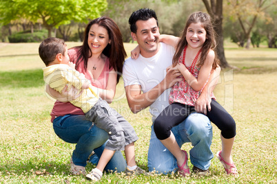 Happy family enjoying in the park