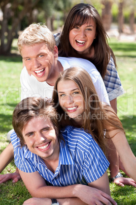 group of Young couples enjoying