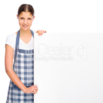 Frau mit Kochschürze