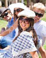 group of Smiling young students