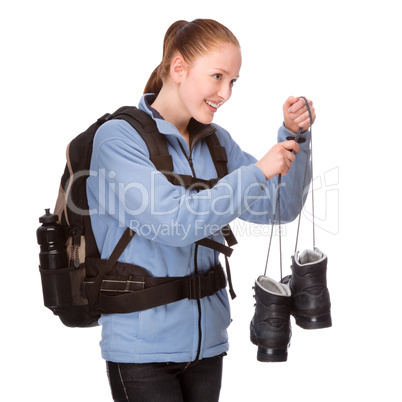 Frau mit Rucksack