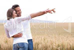 Young couple in meadow