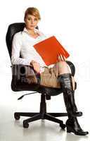 office lady in chair