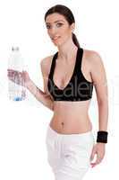 fitness women holding a water bottle