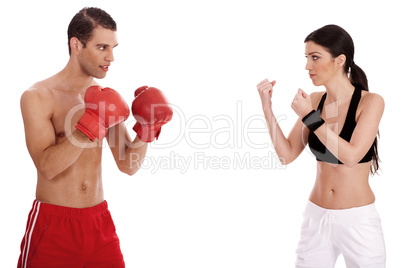 Young boxers training