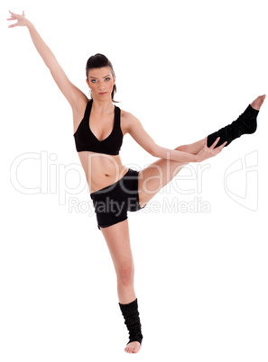 Young woman doing yoga exercise