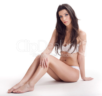 sexy Woman relaxing in white bikini