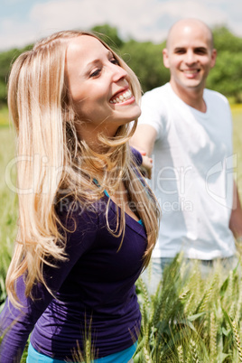 Young couple enjoying themselves