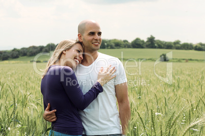 Portrait of happy young couple