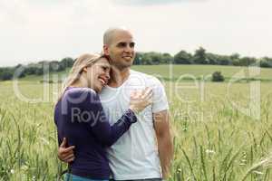 Portrait of happy young couple