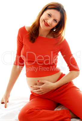 pregnant in red