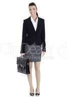 Perfect business woman ready to office with her laptop bag