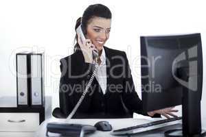 Business woman busy at office
