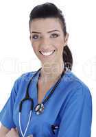 Smiling medical nurse with stethoscope