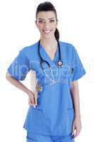 Portrait of nurse holding the clipboard